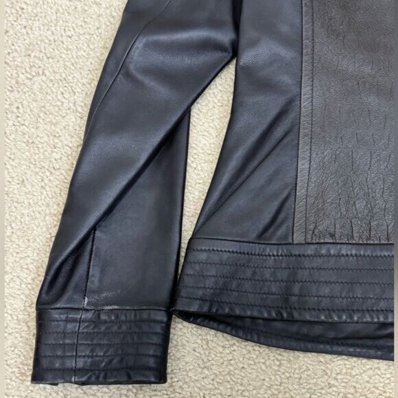 Via Spiga Genuine Leather Brown Jacket Women’s Sz XS - Picture 9 of 16